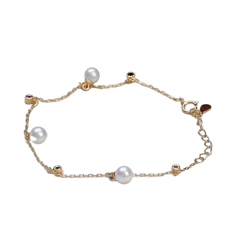 Freshwater Pearl Flexible Gold Bracelet