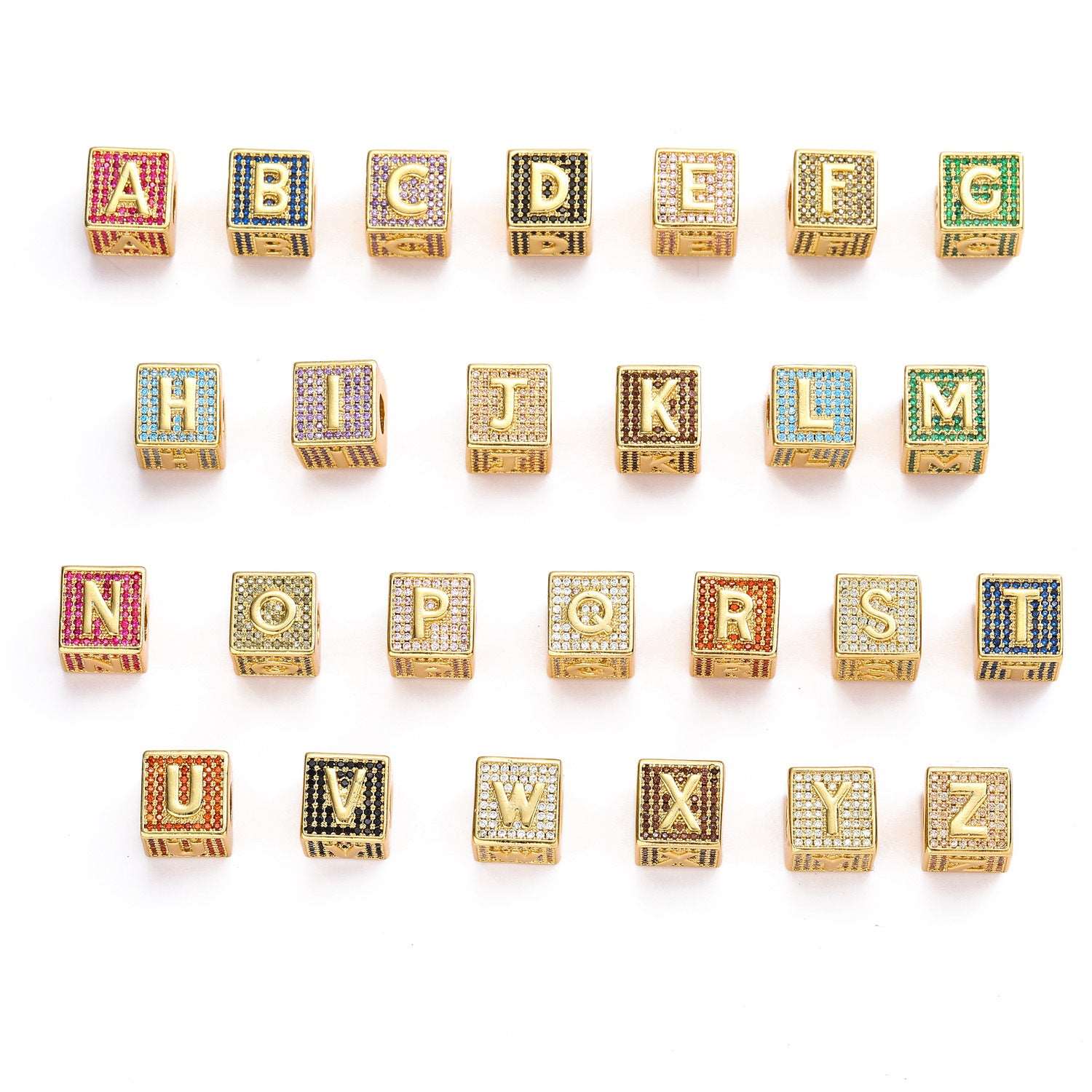 26 English Letters Square Bead Necklace