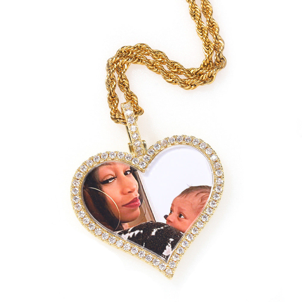 Custom Photo Heart Pendant Necklace