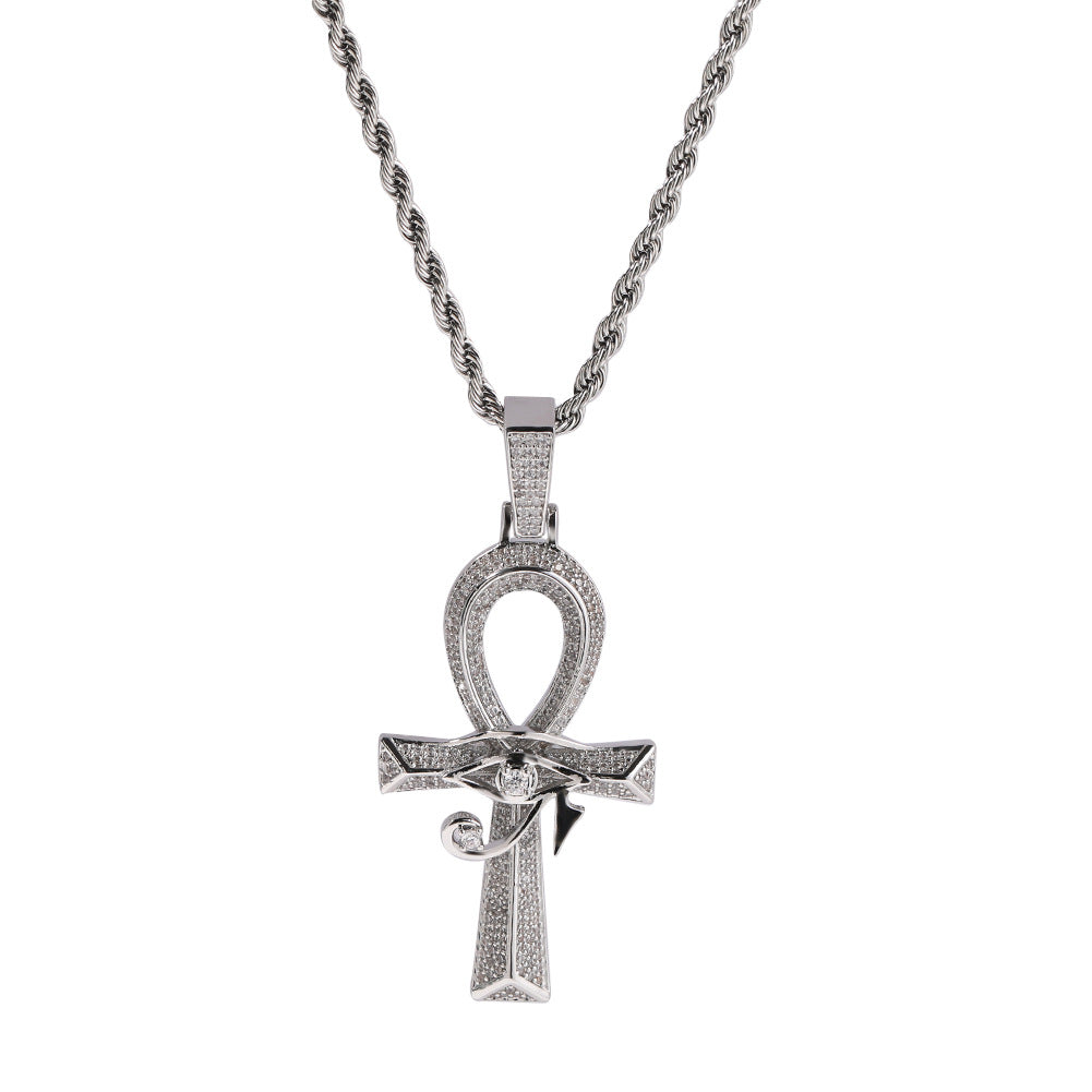 Eye of Horus Ankh Cross Pendant Necklace