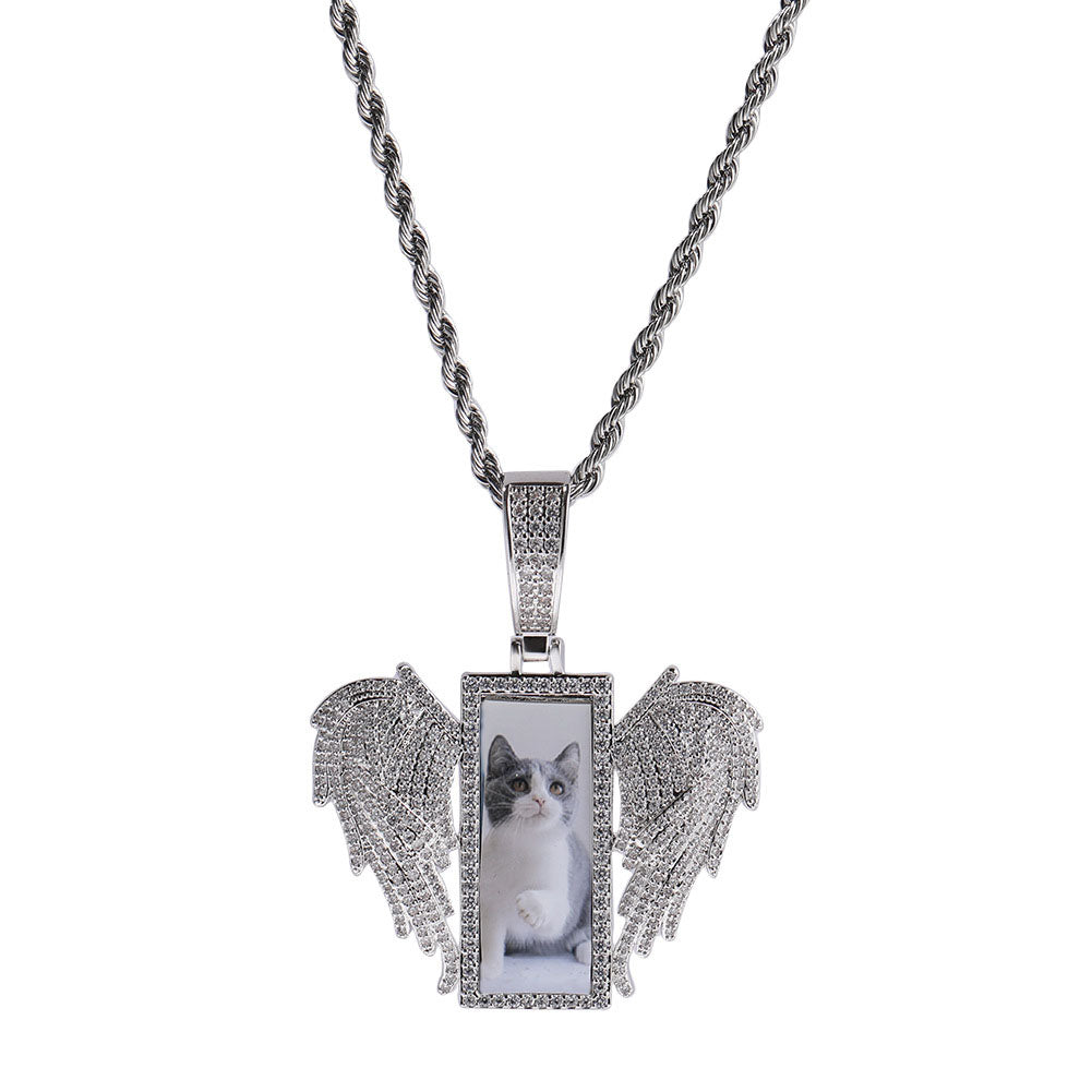 Custom Photo Wings Pendant Necklace