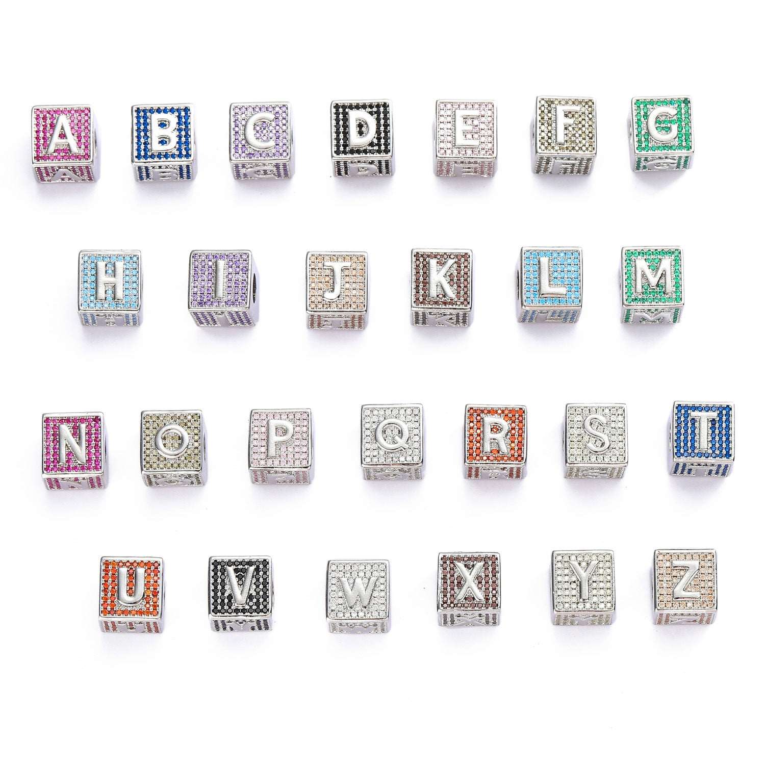 26 English Letters Square Bead Necklace