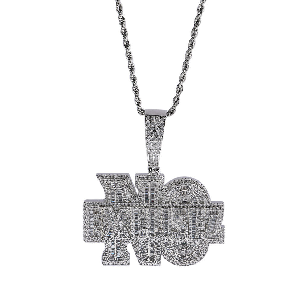 Iced out No EXCUSEZ Pendant Necklace