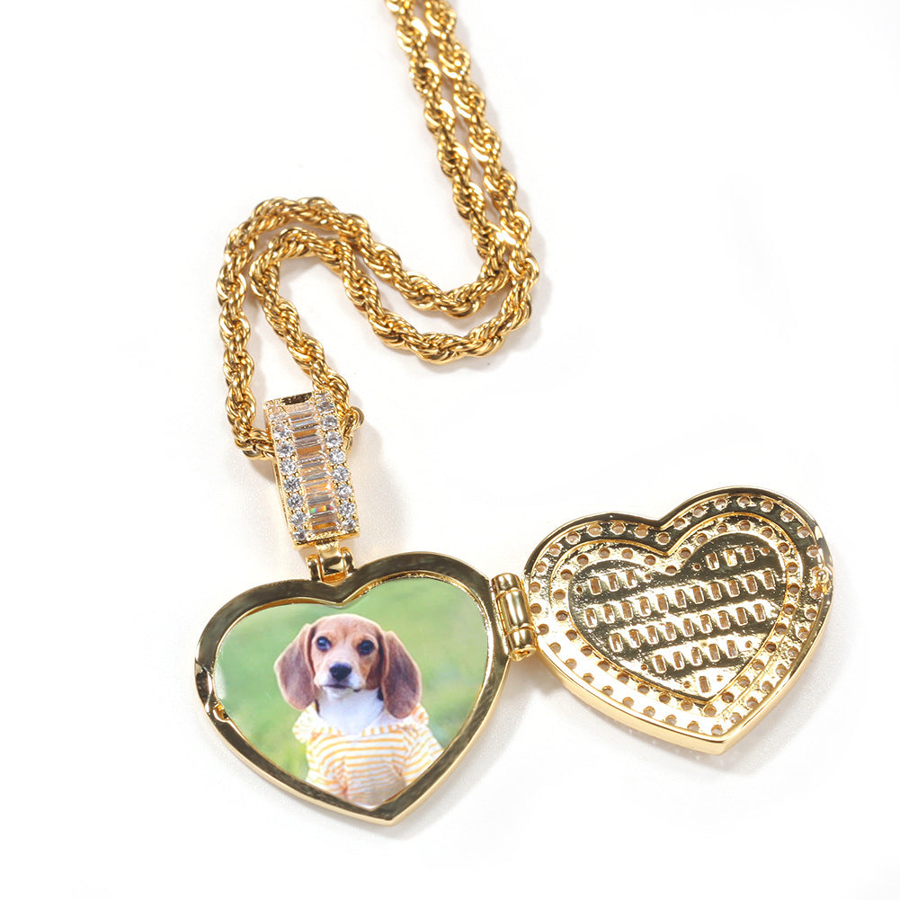 Custom Photo Heart Pendant Necklace