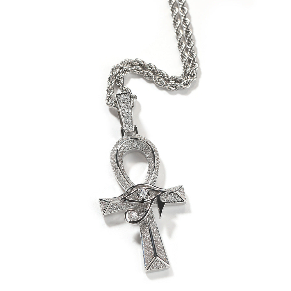 Eye of Horus Ankh Cross Pendant Necklace