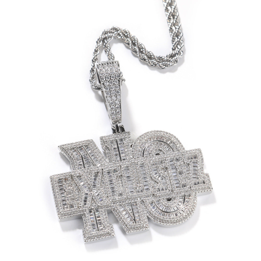 Iced out No EXCUSEZ Pendant Necklace