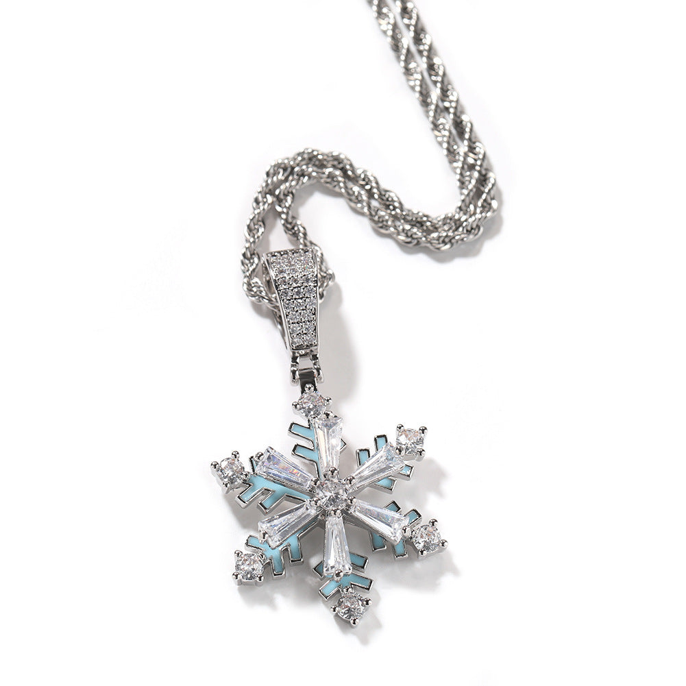 Snowflake Rotate Pendant Necklace