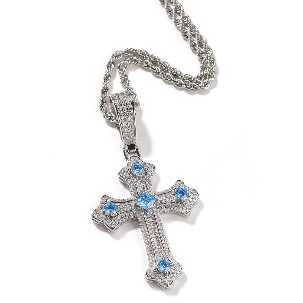 Ice out Cross Pendant Necklace