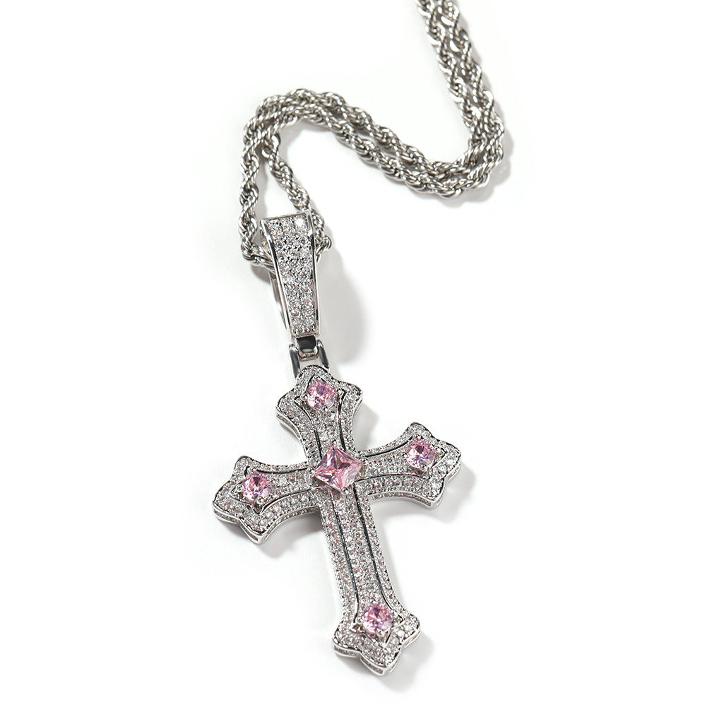 Ice out Cross Pendant Necklace