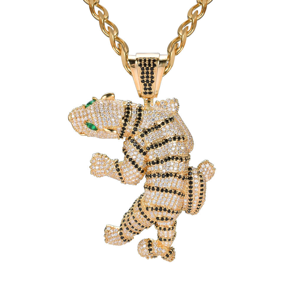 3D Tiger Pendant Necklace