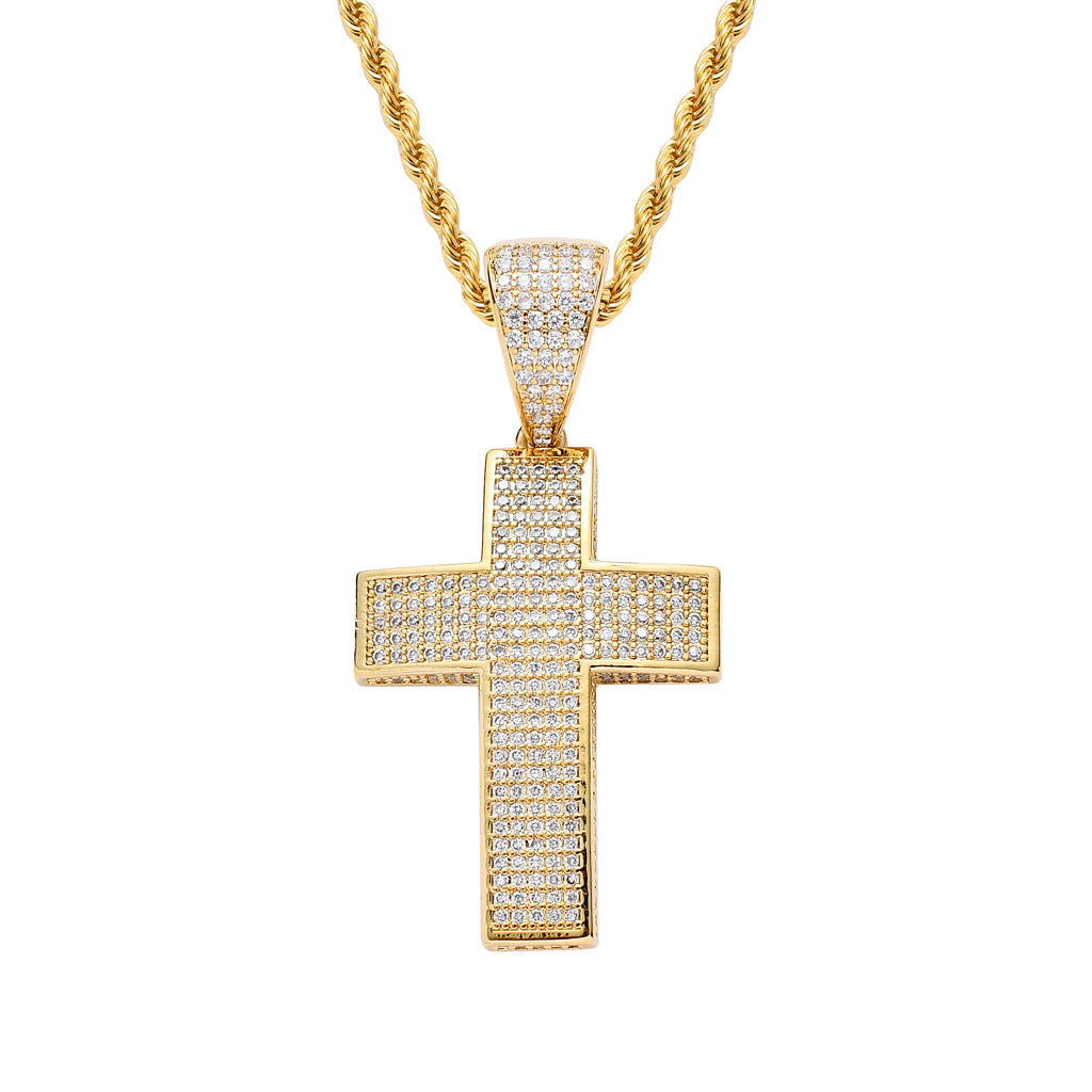 Iced Out Cross Pendant Necklace