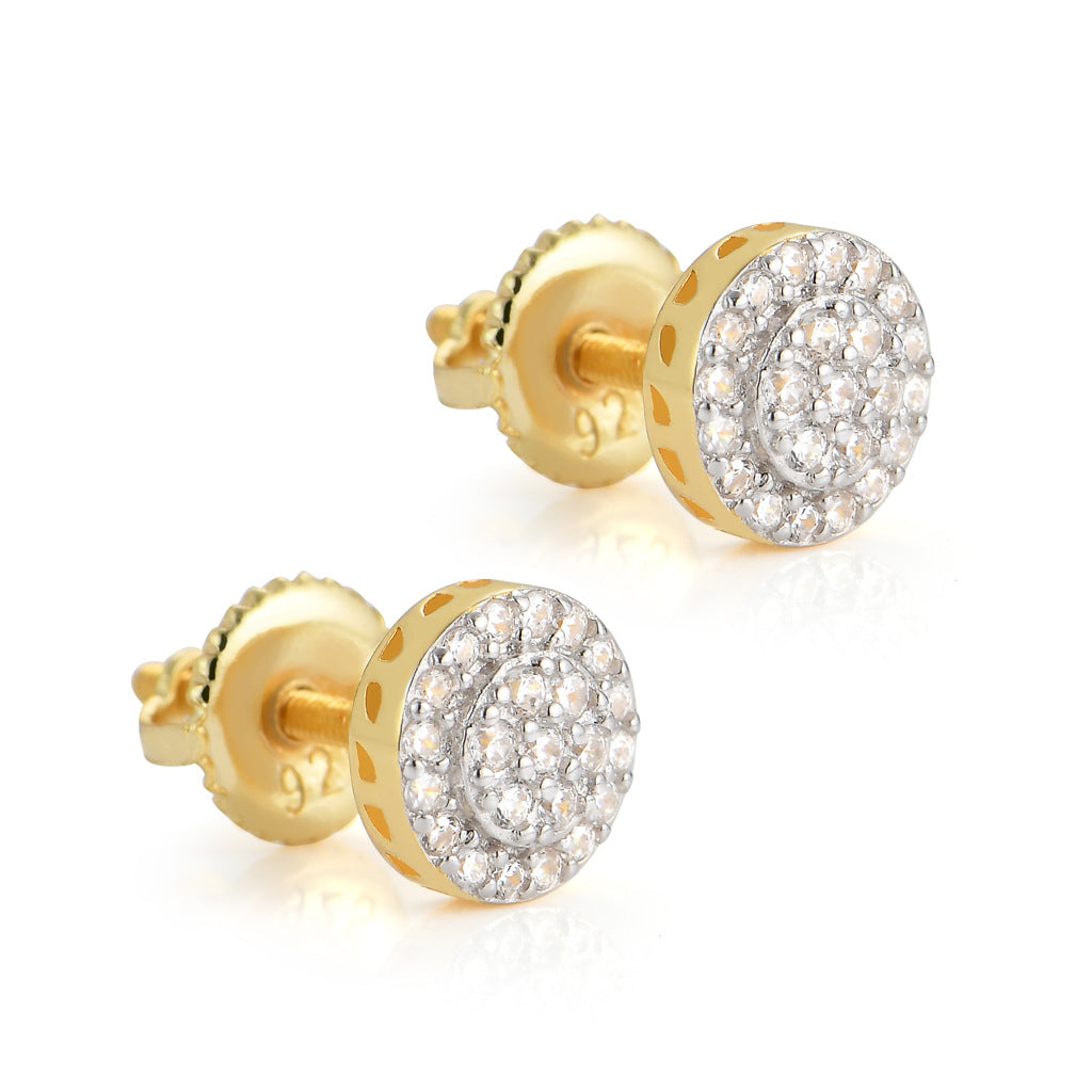 Halo Brilliant-Cut Button Stud Earrings xccscss.