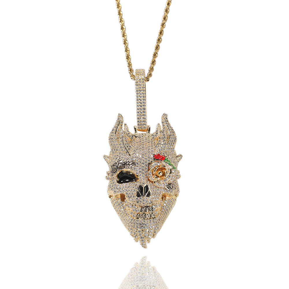 Punk Rock Skull Necklace xccscss.