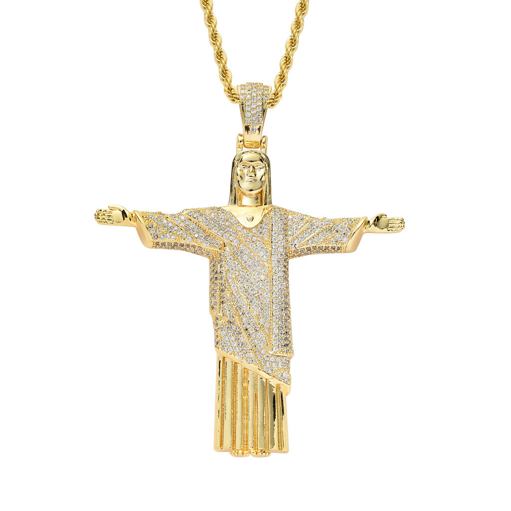 Big Size Jesus Pendant Necklace