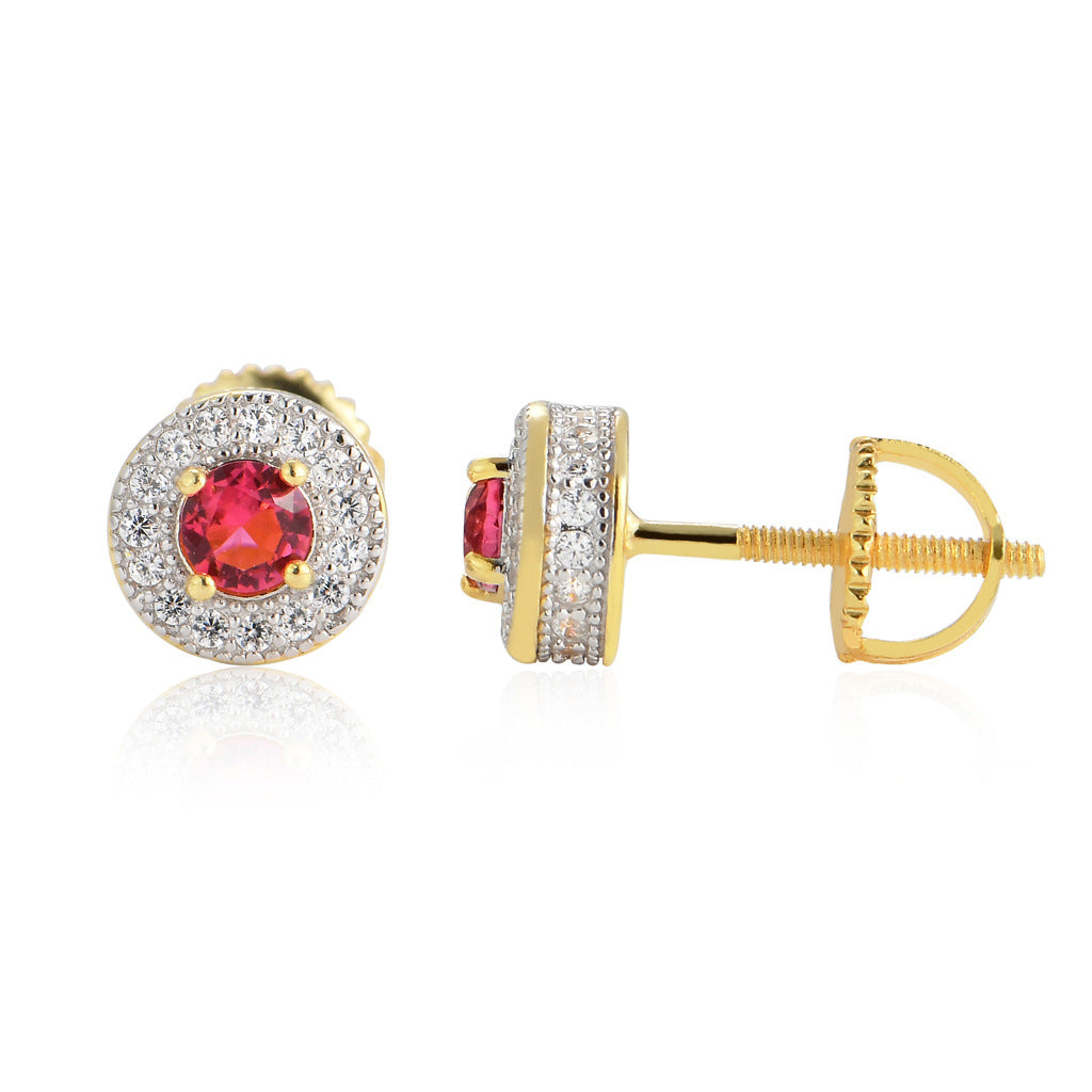 Ruby or Sapphire Gemstone Stud Earrings xccscss.