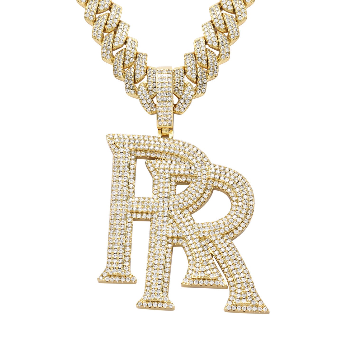 Double RR Roddy Ricch Pendant Necklace