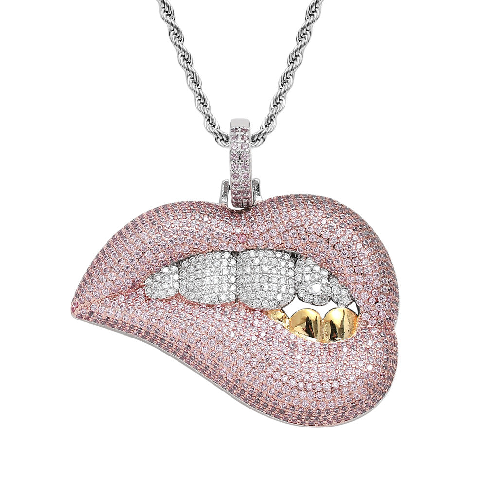 Sexy Bite lips Necklace xccscss.