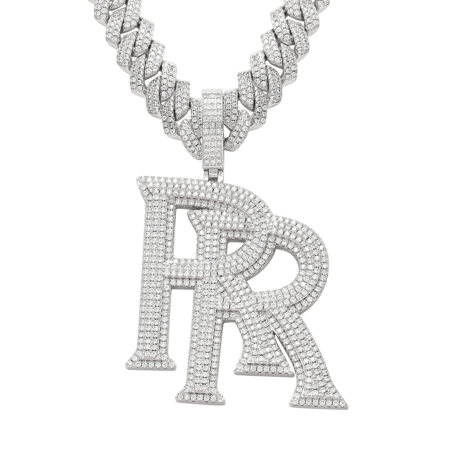 Double RR Roddy Ricch Pendant Necklace
