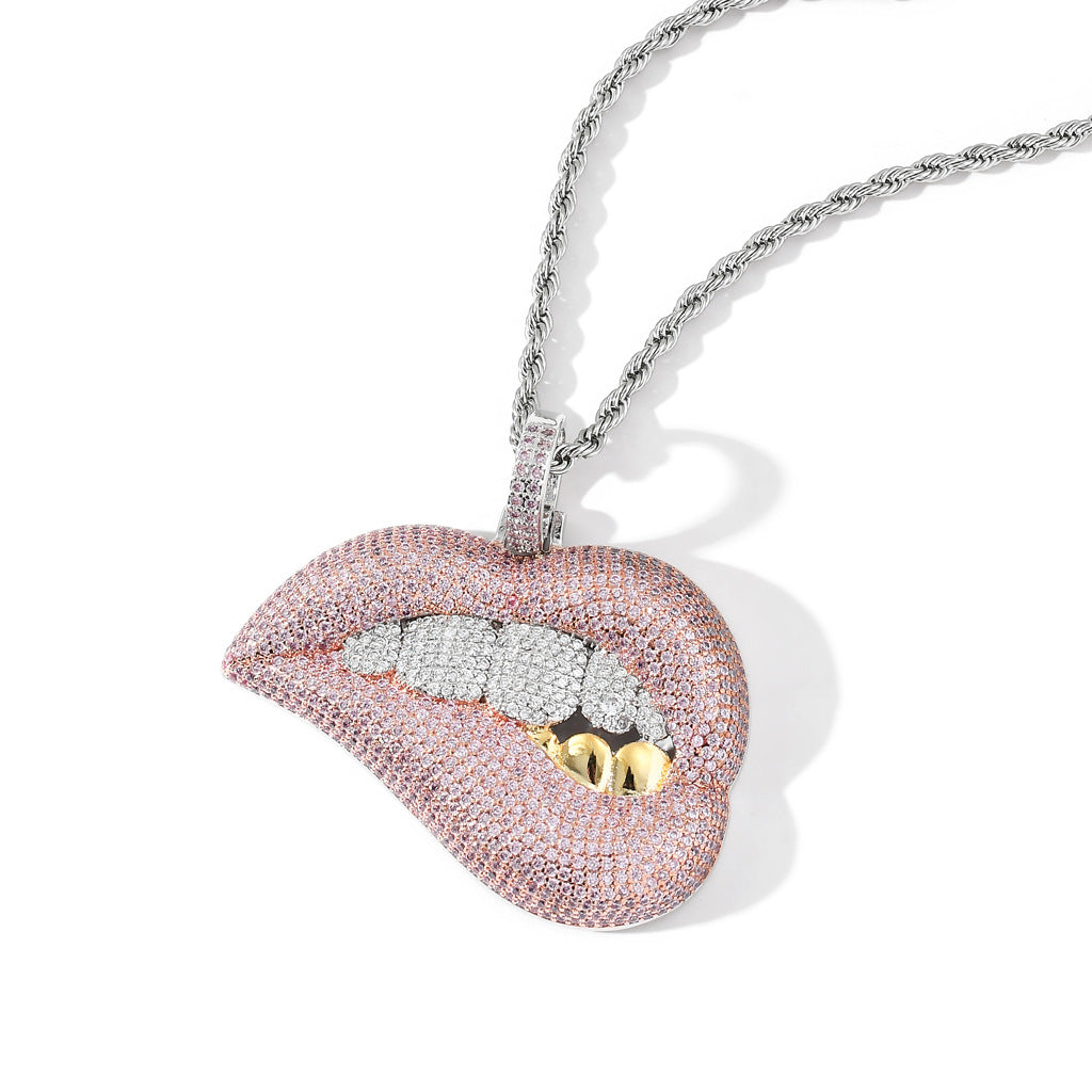 Sexy Bite lips Necklace xccscss.