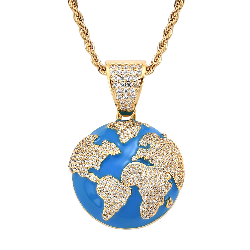 Blue Earth Pendant Necklace