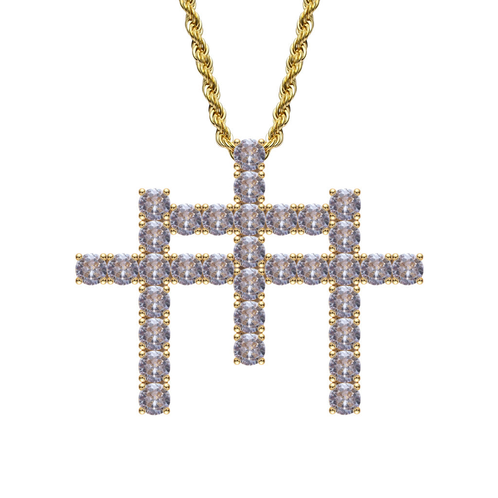 Gunna Cross Triple Pendant Necklace