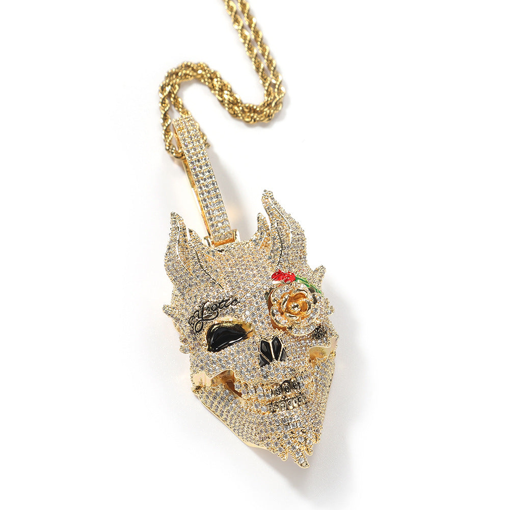 Punk Rock Skull Necklace xccscss.