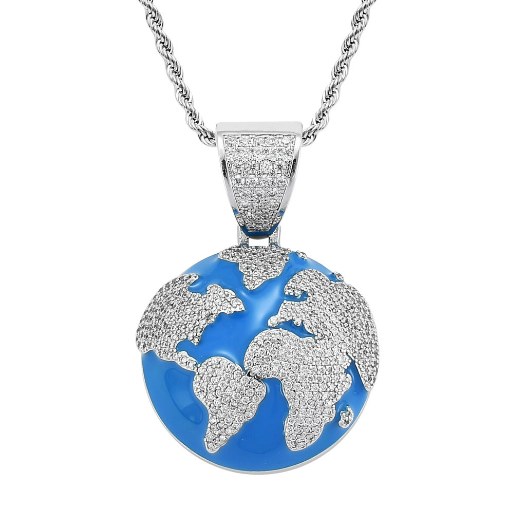 Blue Earth Pendant Necklace