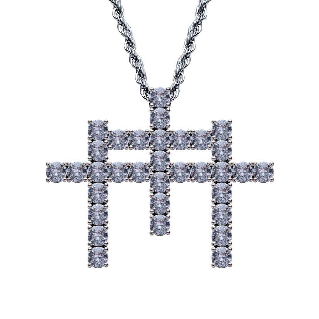 Gunna Cross Triple Pendant Necklace